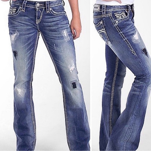Rock Revival Denim - Rock Revival Heidi Distressed Bootcut Jeans Sz 25
